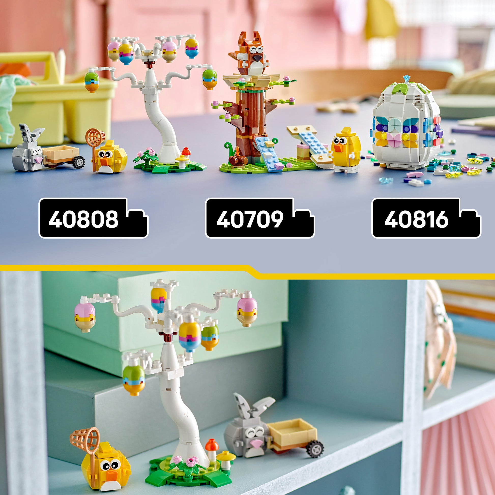 Lego eieren zoeken met konijn en kuiken constructiespeelgoed (40808)