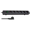 Brennenstuhl comfort-line plus, 6-voudige stekkerdoos stekkerdoos (zwart, met platte stekker, 2m h05vv-f 3g1.5)