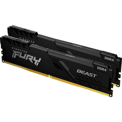 Kingston fury beast 16 gb ddr4-3200 (2x 8 gb) werkgeheugen (zwart, kf432c16bbk2 16, xmp 2.0)