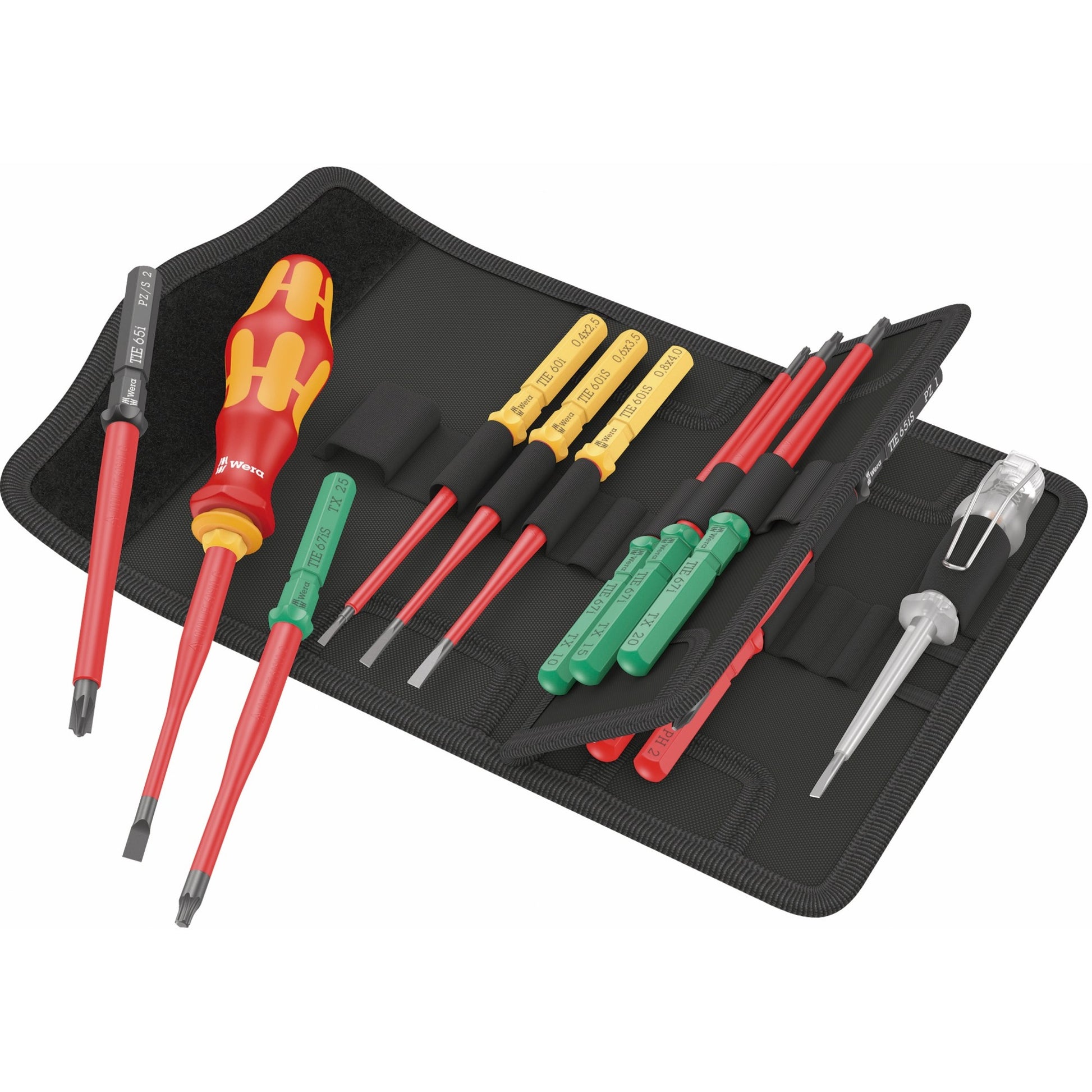 Wera kraftform kompakt vde 16 extra slim 1 tool finder schroevendraaier (rood geel, 16‑delig)