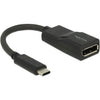 Delock usb-c > displayport adapter (zwart, dp alt mode, 4k 60 hz)