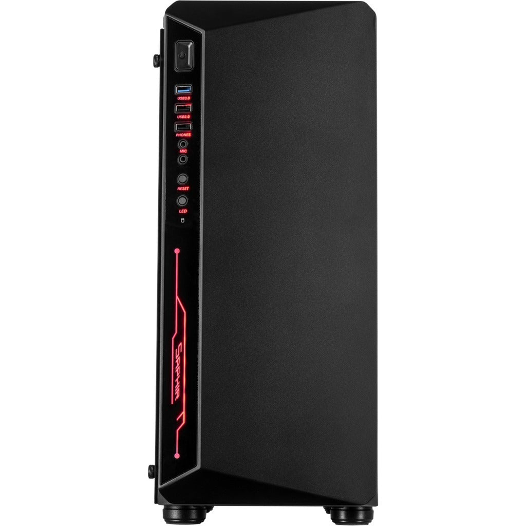 Inter-tech c-3 saphir midi tower behuizing (zwart | 3x usb-a | window)