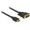 Delock hdmi > dvi (24+1) tweerichtingskabel adapter (zwart, 2 meter)