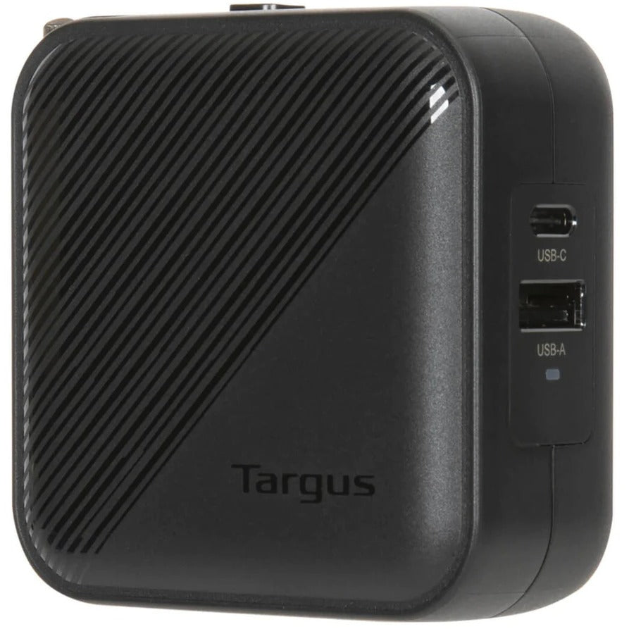 Targus 65w gan wall charger (zwart, 1x usb-c, 1x usb-a)