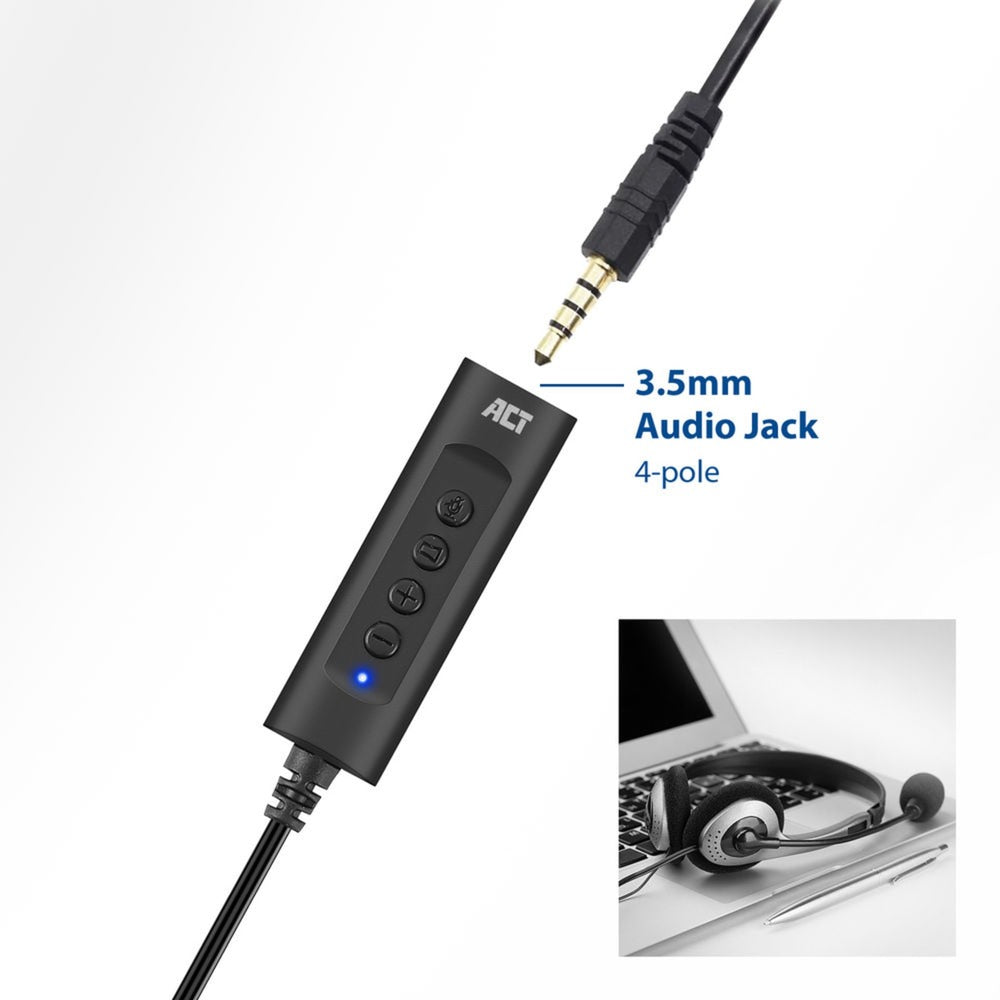 Act connectivity usb-a externe geluidskaart (zwart)