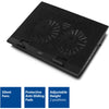 Act connectivity laptopstandaard, met ventilator, hoogte verstelbaar in 2 standen (zwart, 4-poorts usb 2.0 hub)