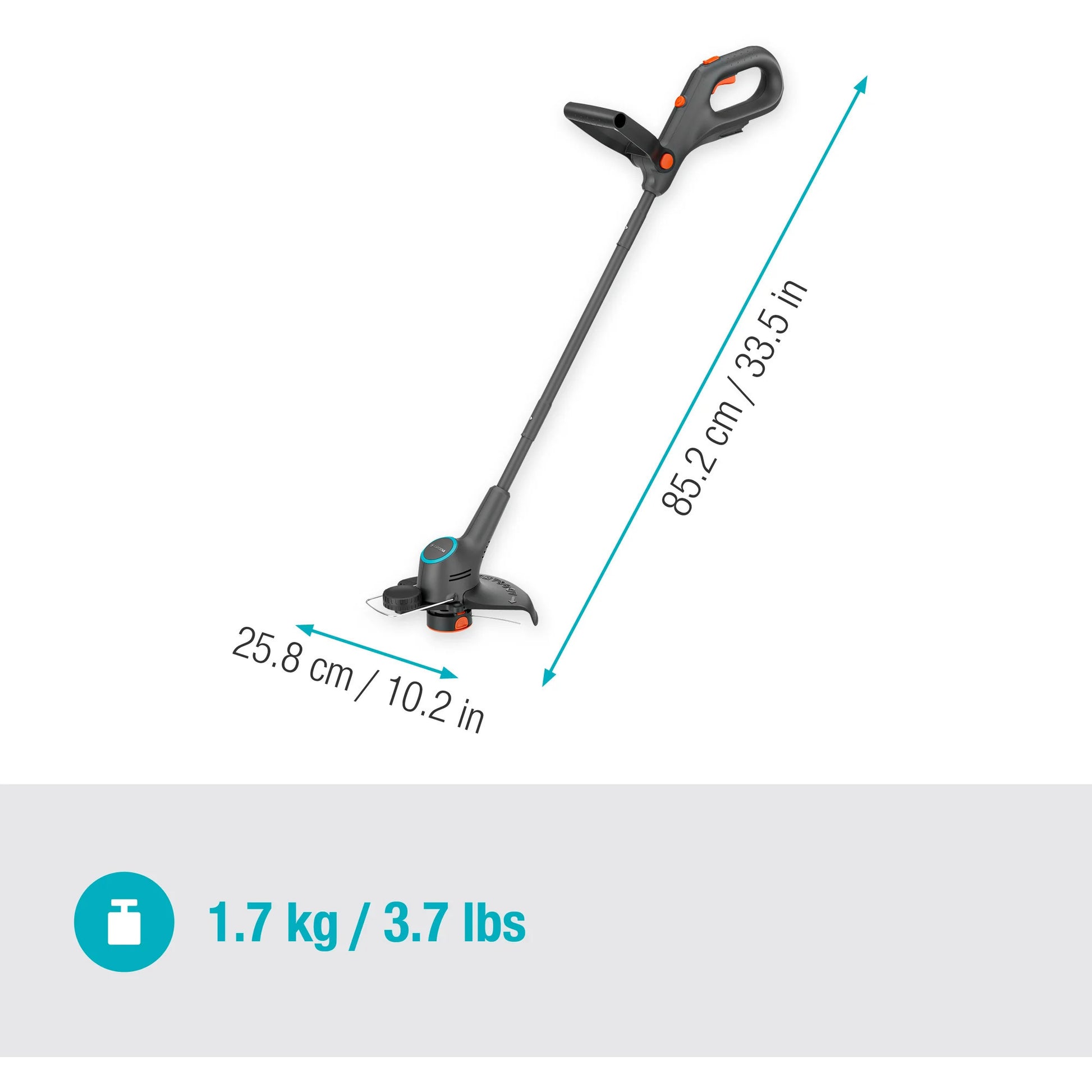 Gardena gazontrimmer easytrim 25 18v grastrimmer (grijs turquoise, accu en oplader niet inbegrepen)