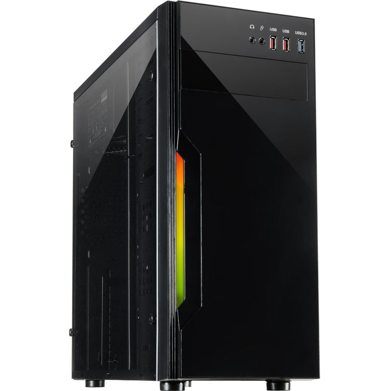 Inter-tech b-42 rgb midi tower behuizing (zwart | 3x usb-a | rgb | window)