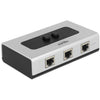 Delock switch rj45 10 100 1000 mbps 2 port (grijs zwart)