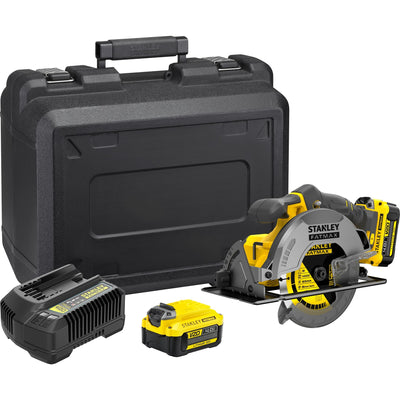 Stanley fatmax v20 18v handcirkelzaag (geel zwart, koffer, 2 accu's (2.0ah) en oplader (4a) inbegrepen)