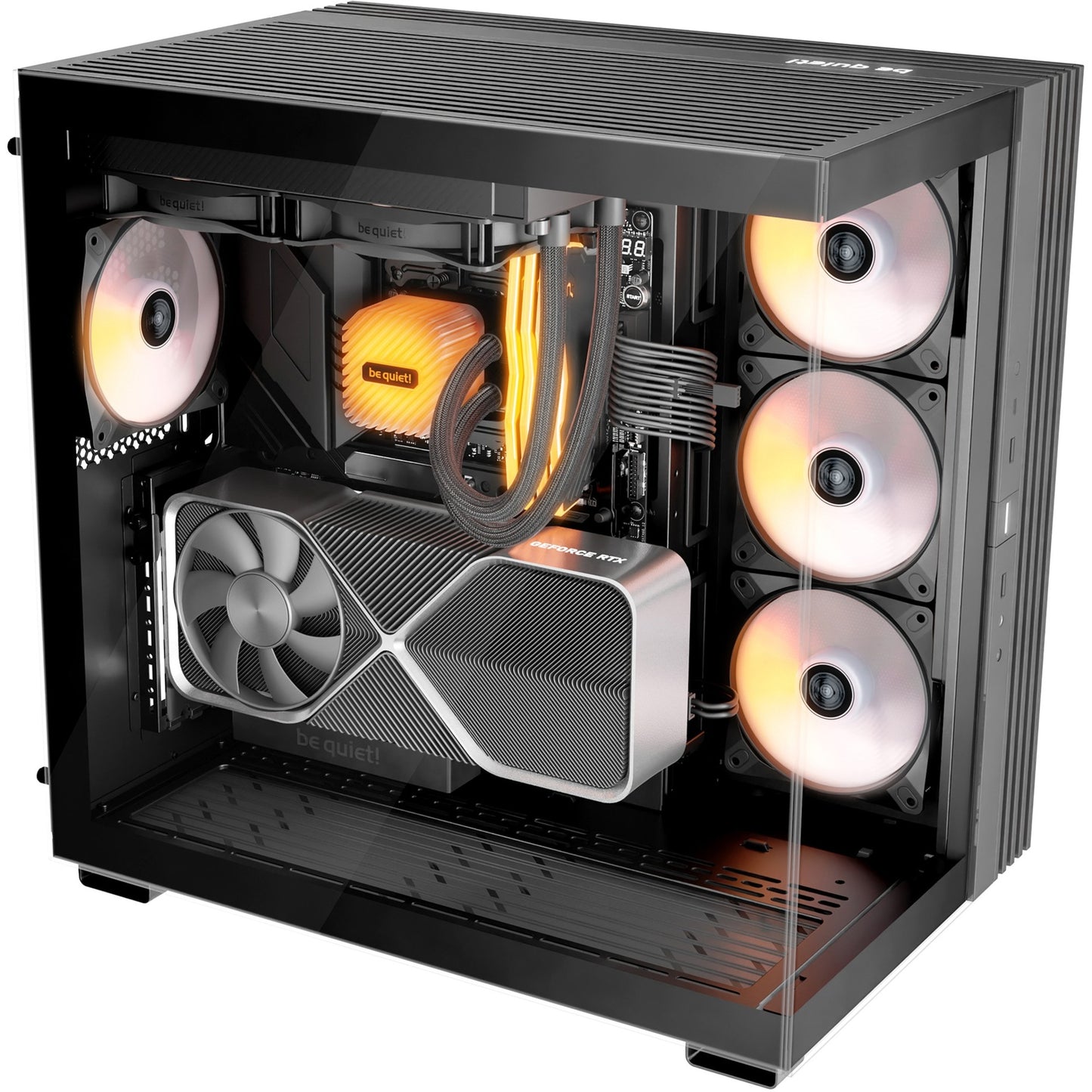 Be quiet! light base 600 dx midi tower behuizing (zwart | 2x usb-a | 1x usb-c | rgb | window)