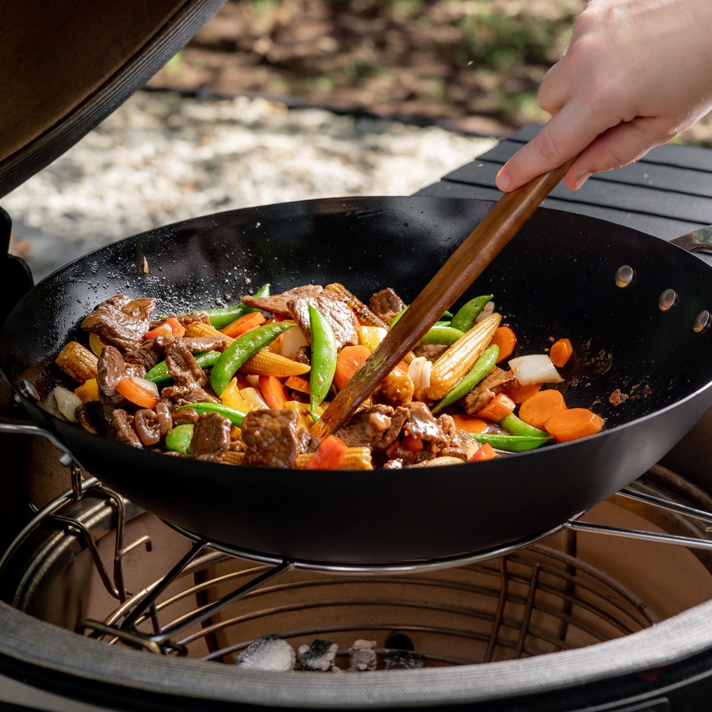 Kamado joe karbon steel wok