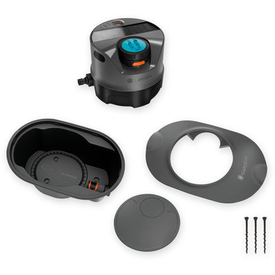 Gardena pipeline-irrigatiesysteem aquaprecise op zonne-energie voor gazon sprinklersysteem (grijs turquoise)