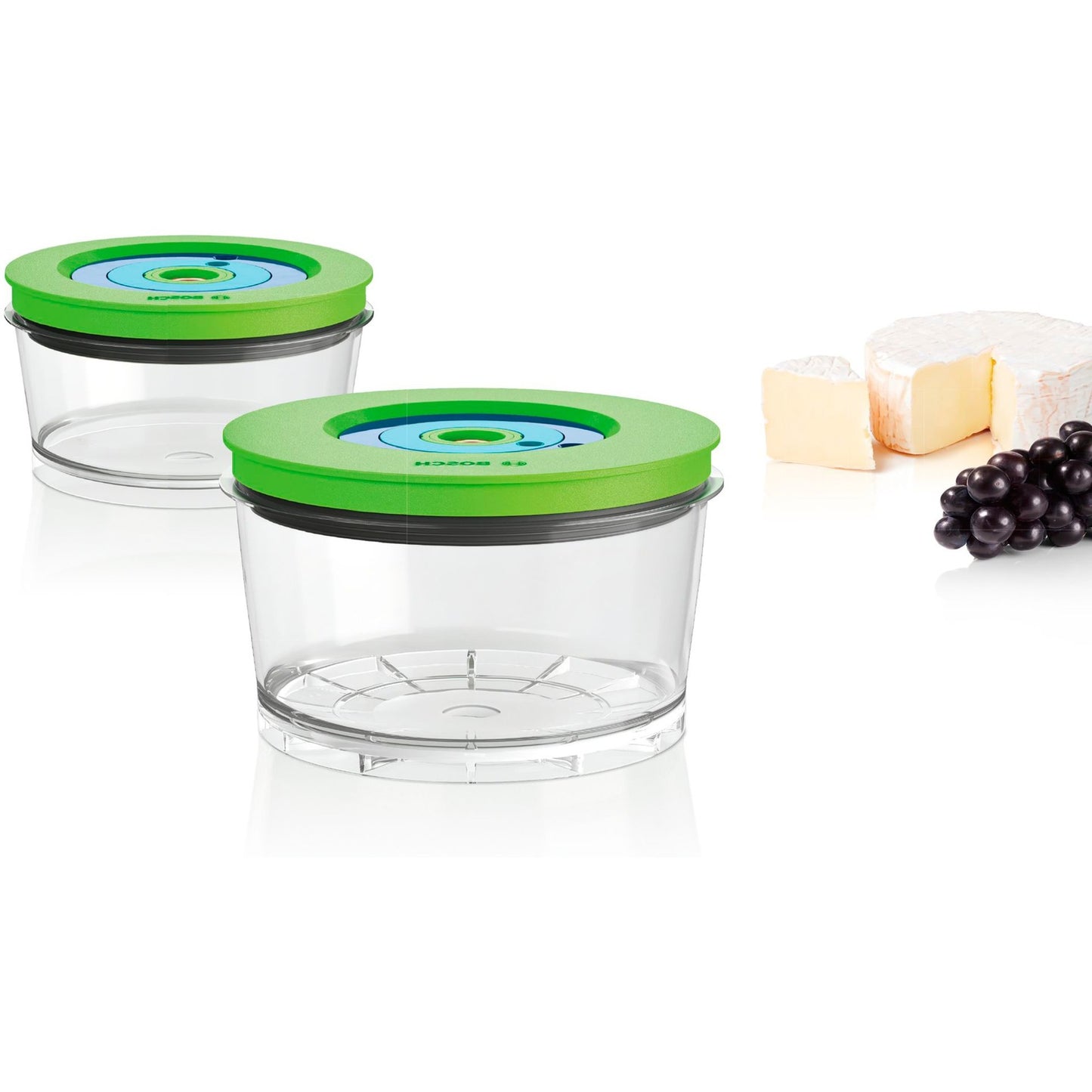 Bosch vacuüm opbergdozen mmzv0sb2 container (transparant groen, 2 stuks)