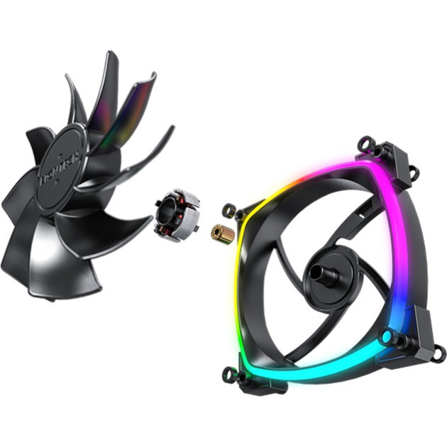 Montech rx120 pwm rgb case fan (zwart, 120 x 25 x 120 mm, 3-pin argb)