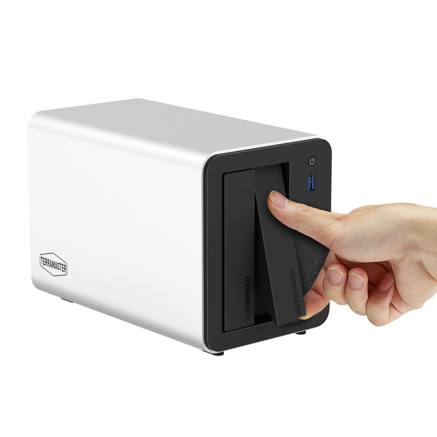 Terramaster f2-425 plus nas (wit, 2x 5gbe, hdmi, usb)