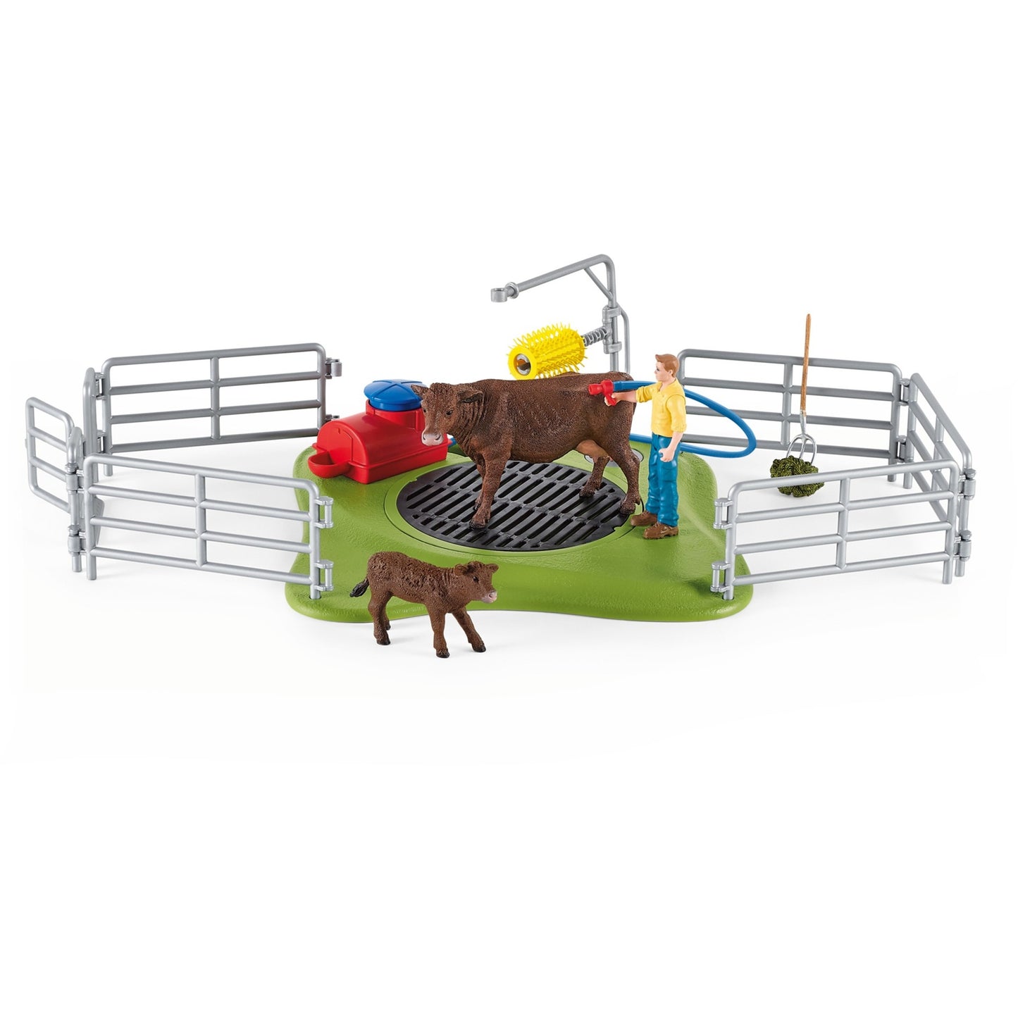 Schleich farm world speelfigurenset - wasstation voor koeien - kinderspeelgoed voor jongens en meisjes - 3 tot 8 jaar - 17 onderdelen - 42529