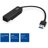 Act connectivity usb adapterkabel naar 2,5 sata hdd ssd (zwart, usb 3.2 (5 gbit s)) - afbeelding 2