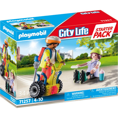 Playmobil city life - starterpack rescue met segway constructiespeelgoed (71257)