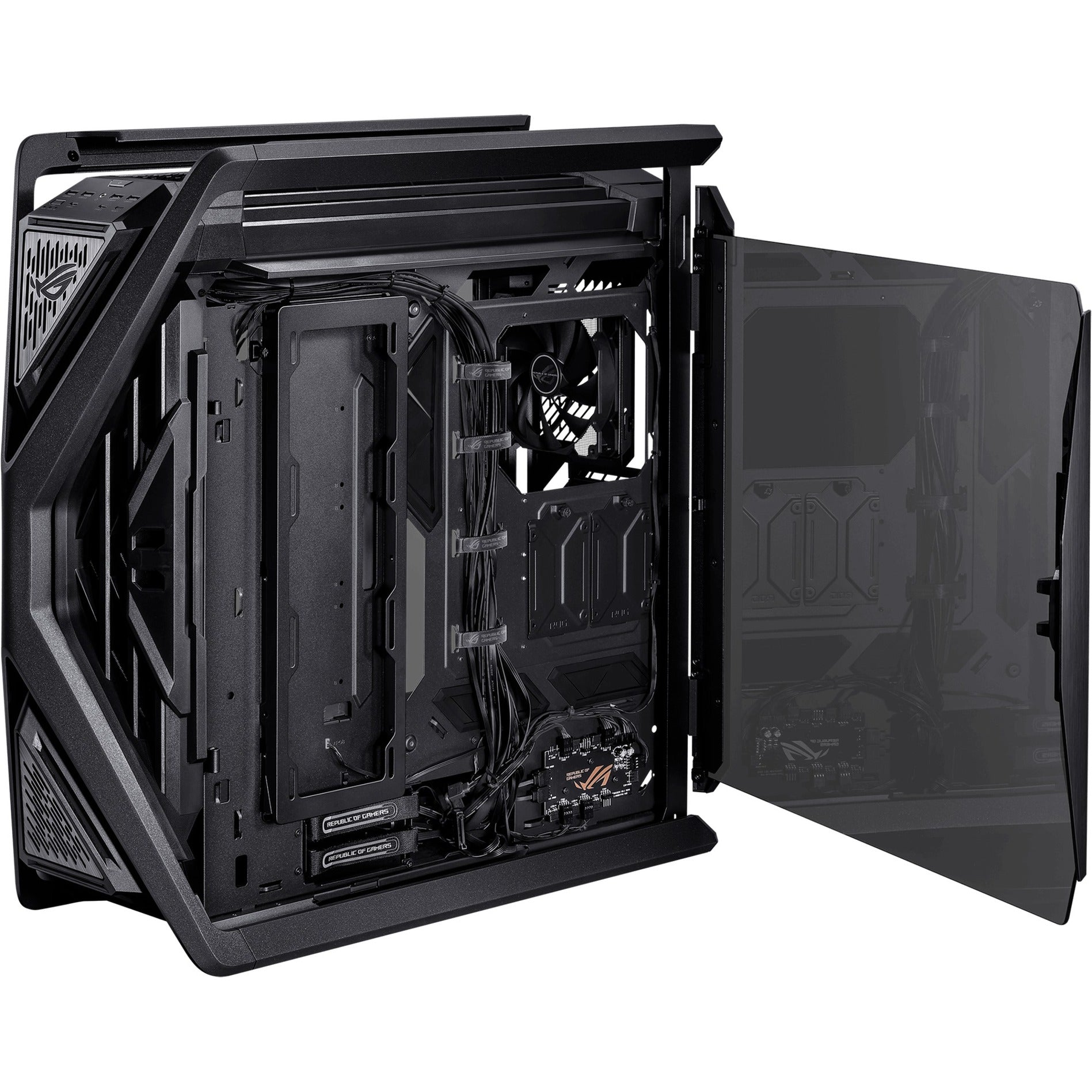 Asus rog hyperion gr701 big tower behuizing (zwart | 4x usb-a | 2x usb-c | rgb | tempered glass)