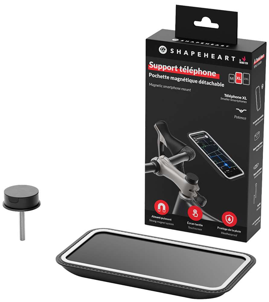 Shapeheart magnetic smartphone fork stem mount for bike