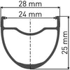 Dt swiss hg 1800 spline® 28 25mm cl front wheel