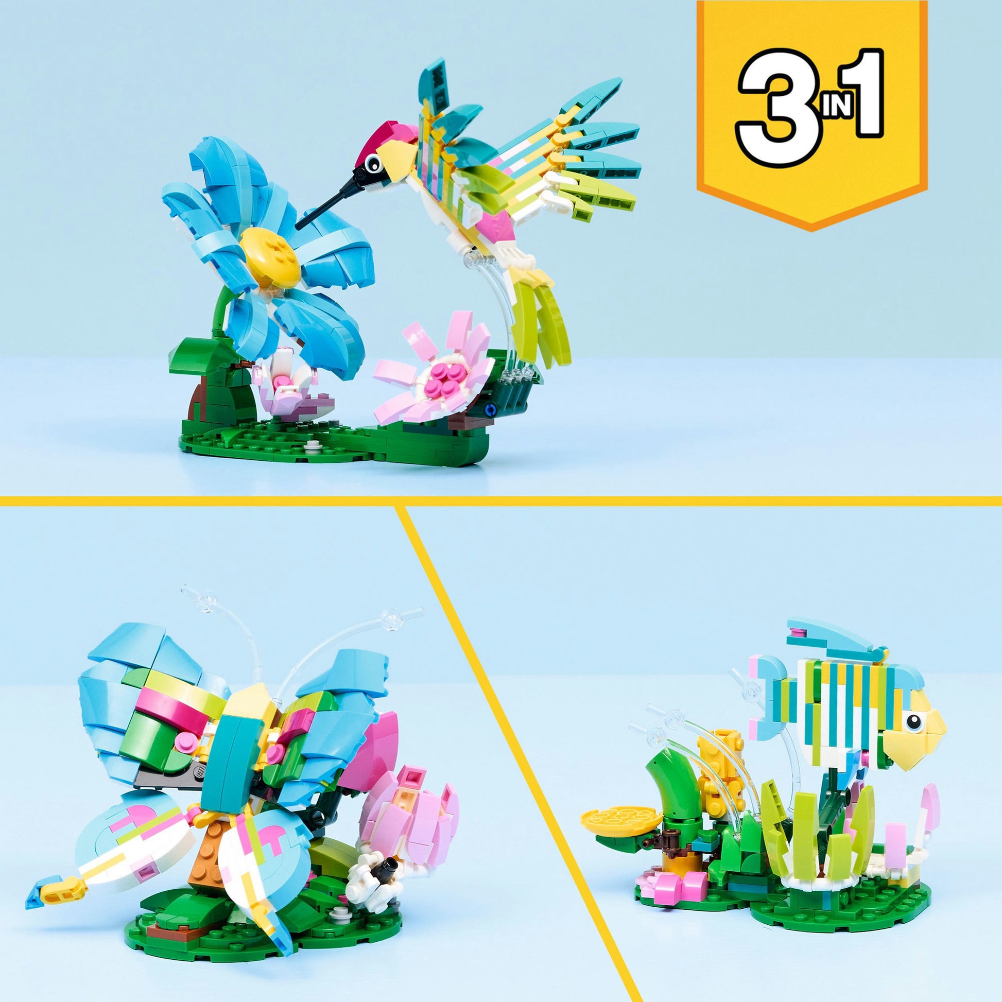 Lego creator 31384 wilde dieren: kleurrijke kolibrie