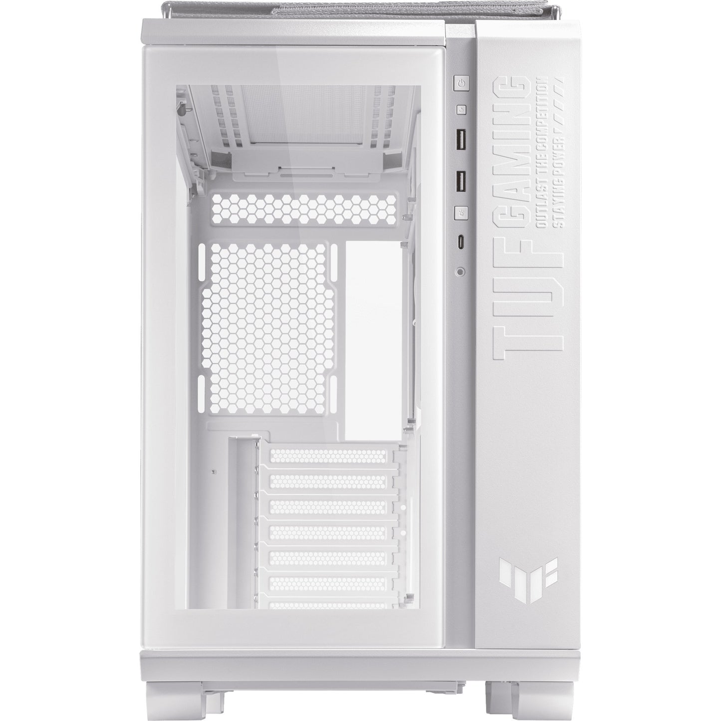 Asus tuf gaming gt502 midi tower behuizing (wit | 2x usb-a | 1x usb-c | tempered glass)