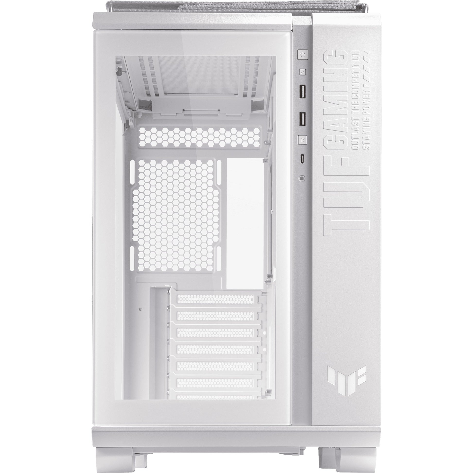 Asus tuf gaming gt502 midi tower behuizing (wit | 2x usb-a | 1x usb-c | tempered glass)