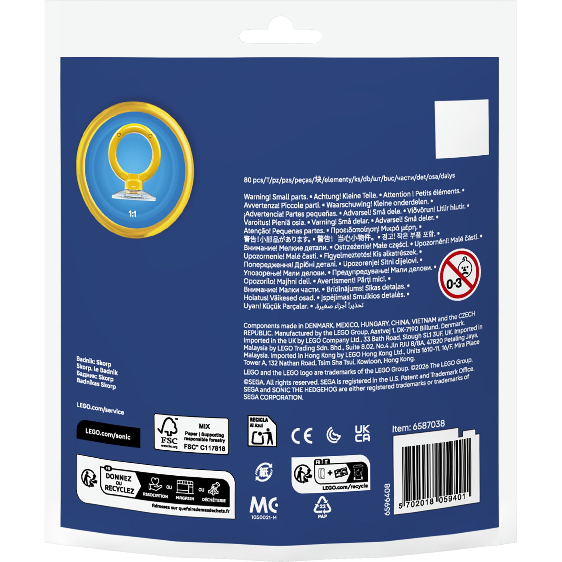 Lego sonic the hedgehog - badnik: skorp constructiespeelgoed (30733)
