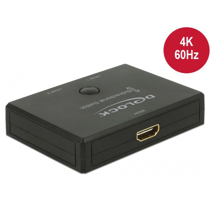 Delock hdmi 2 - 1 switch bidirectional 4k 60 hz hdmi switch (zwart)