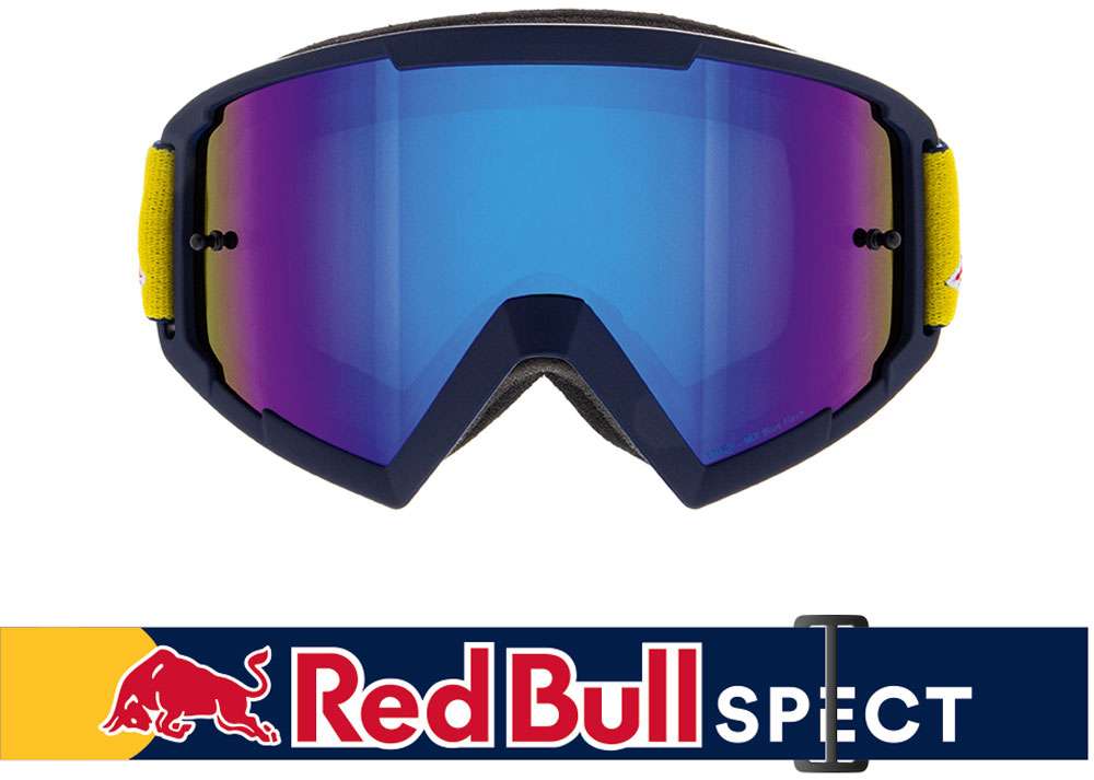 Red bull spect eyewear whip-001 smoke with blue mirror - mx goggle