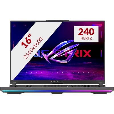 Asus rog strix g16 g614fr-s5252w 16 gaming laptop (grijs groen | r9 9955hx | rtx 5070 ti | 32 gb | 1 tb ssd)