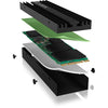 Icy box ib-m2hs-ps5 heatsink (zwart, m.2 ssd koellichaam voor playstation 5)
