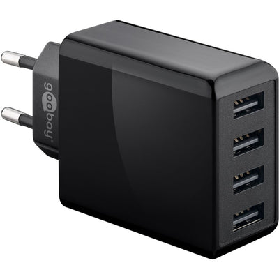 Goobay 4-way usb charger (30 w) (zwart)