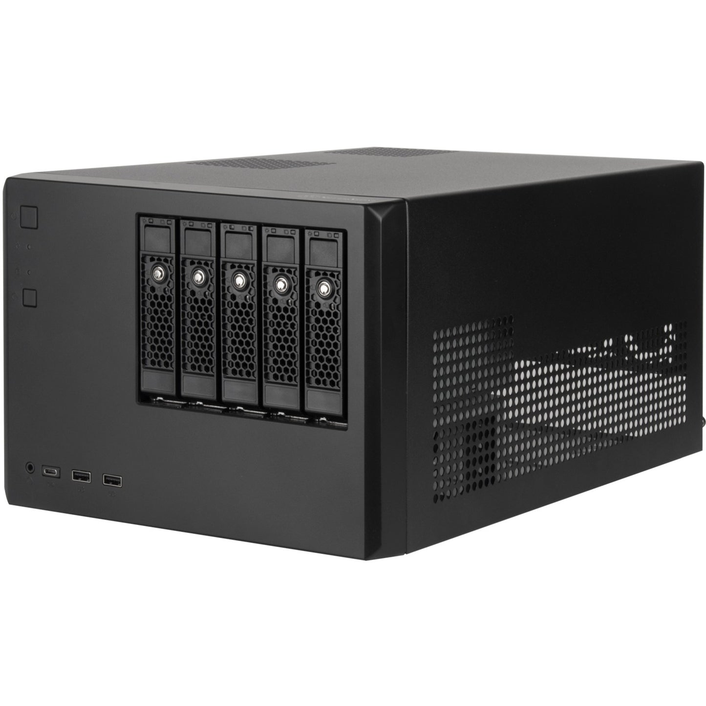 Silverstone sst-cs351 mini tower behuizing (zwart | 2x usb-a | 1x usb-c)