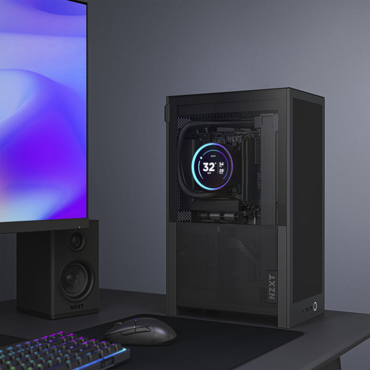 Nzxt h2 flow mini tower behuizing (zwart | 2x usb-a | 1x usb-c | tempered glass)