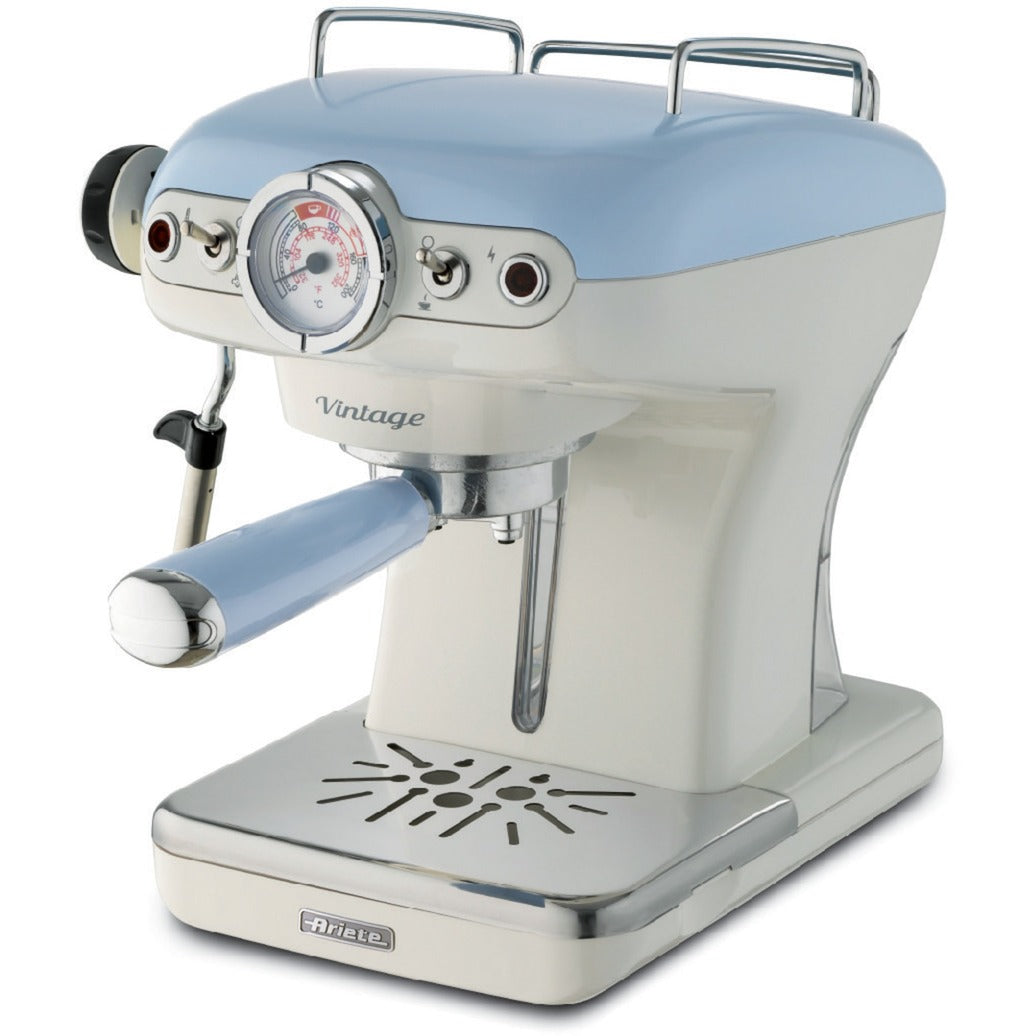 Ariete vintage espressomachine 1389 15 (lichtblauw wit)