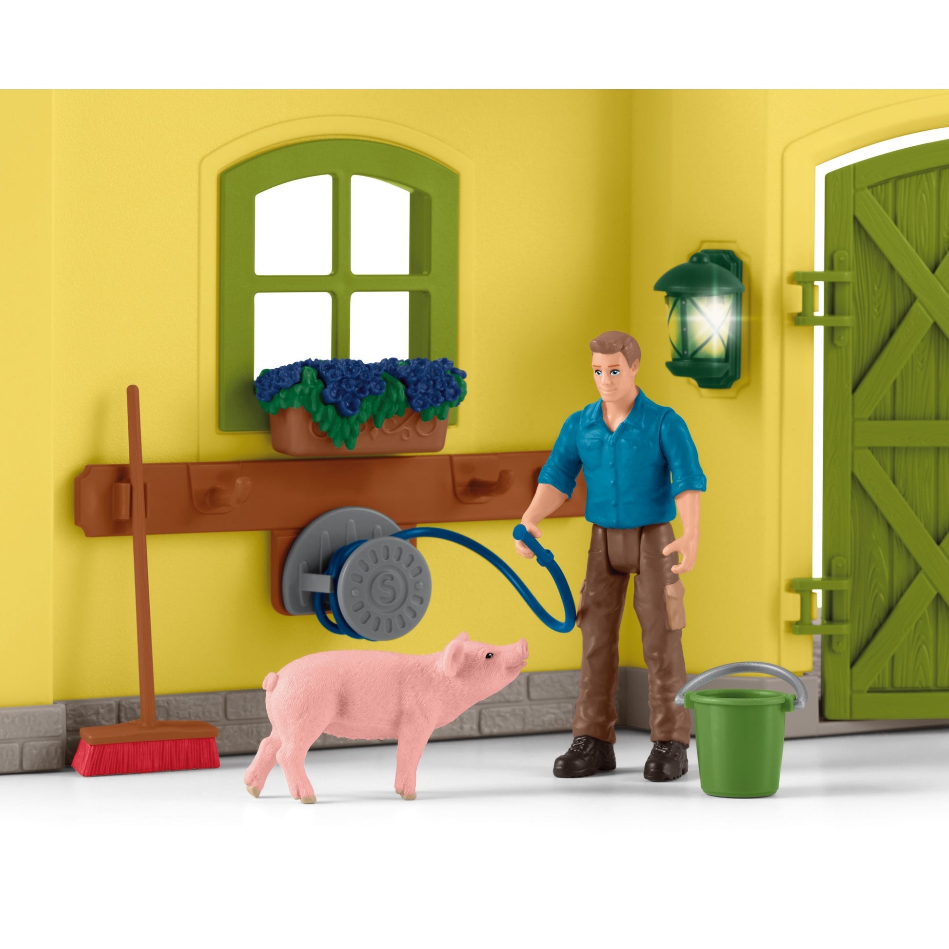 Schleich farm world - grote stal, geel speelfiguur