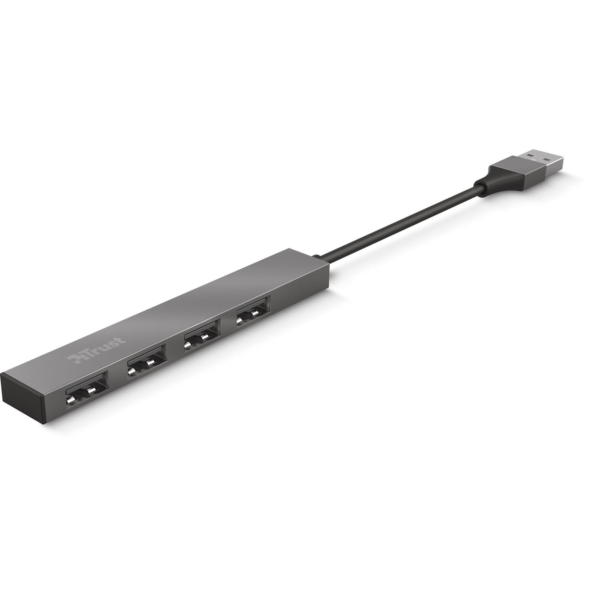 Trust halyx aluminium 4-port mini usb hub usb-hub (aluminium)