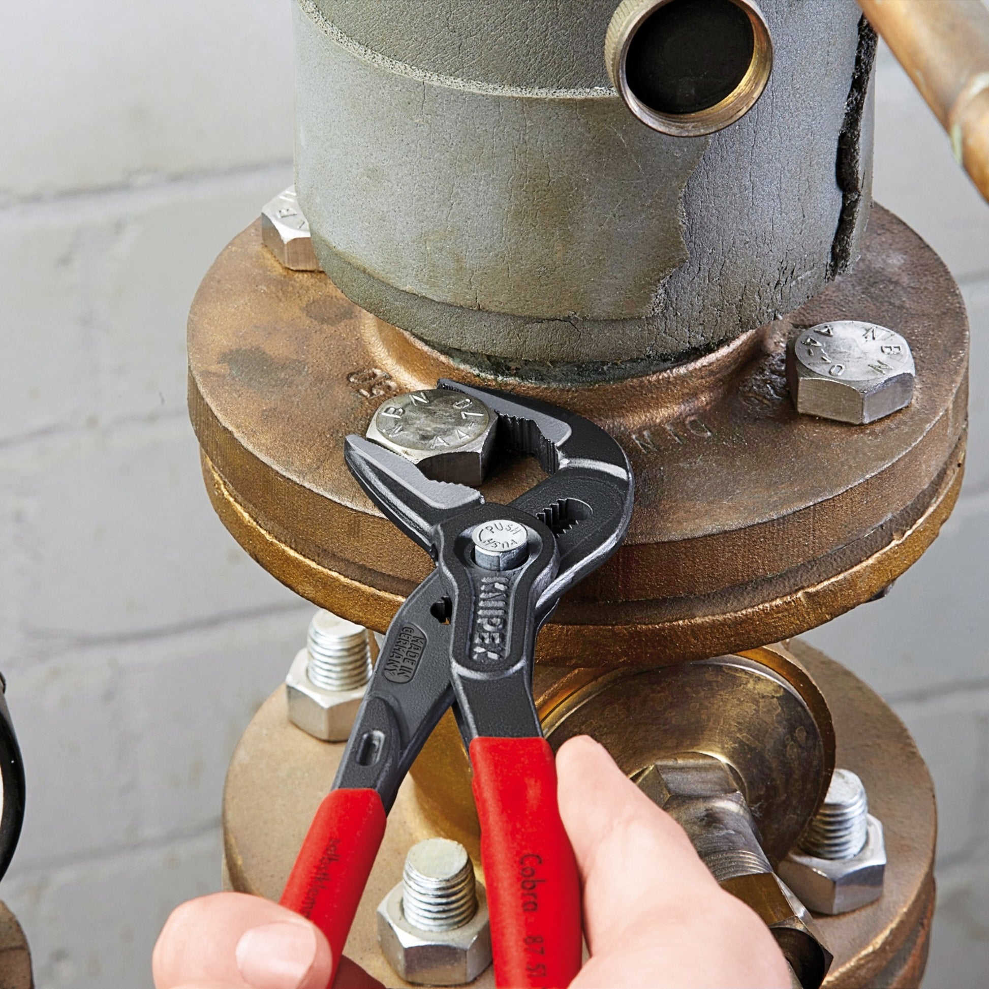 Knipex cobra es waterpomptang 8751250 zweedse- waterpomp-tang (rood, 250 mm)