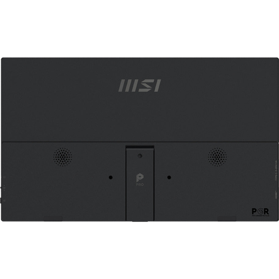 Msi pro mp165 e6 15.6 monitor (zwart, hdmi, 2x usb-c)