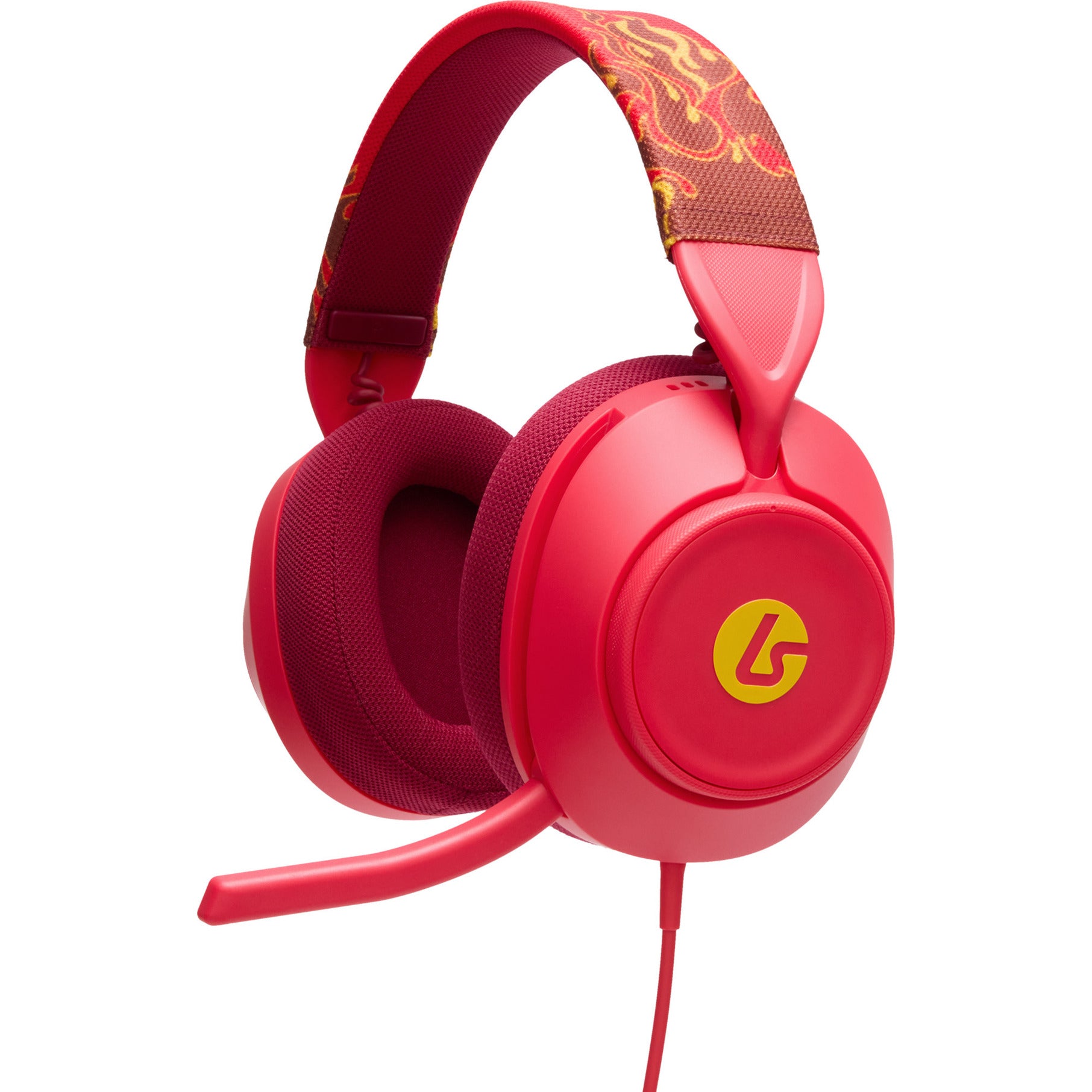 Powera lucidsound ls10x gen 2 bedrade gamingheadset voor xbox series x|s - rood vuur over-ear gaming headset (rood geel, xbox series x|s, xbox one, pc)