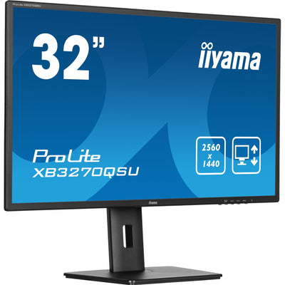 Iiyama prolite xb3270qsu-b1 31.5 monitor (zwart, hdmi, displayport, 3x usb-a, usb-b)