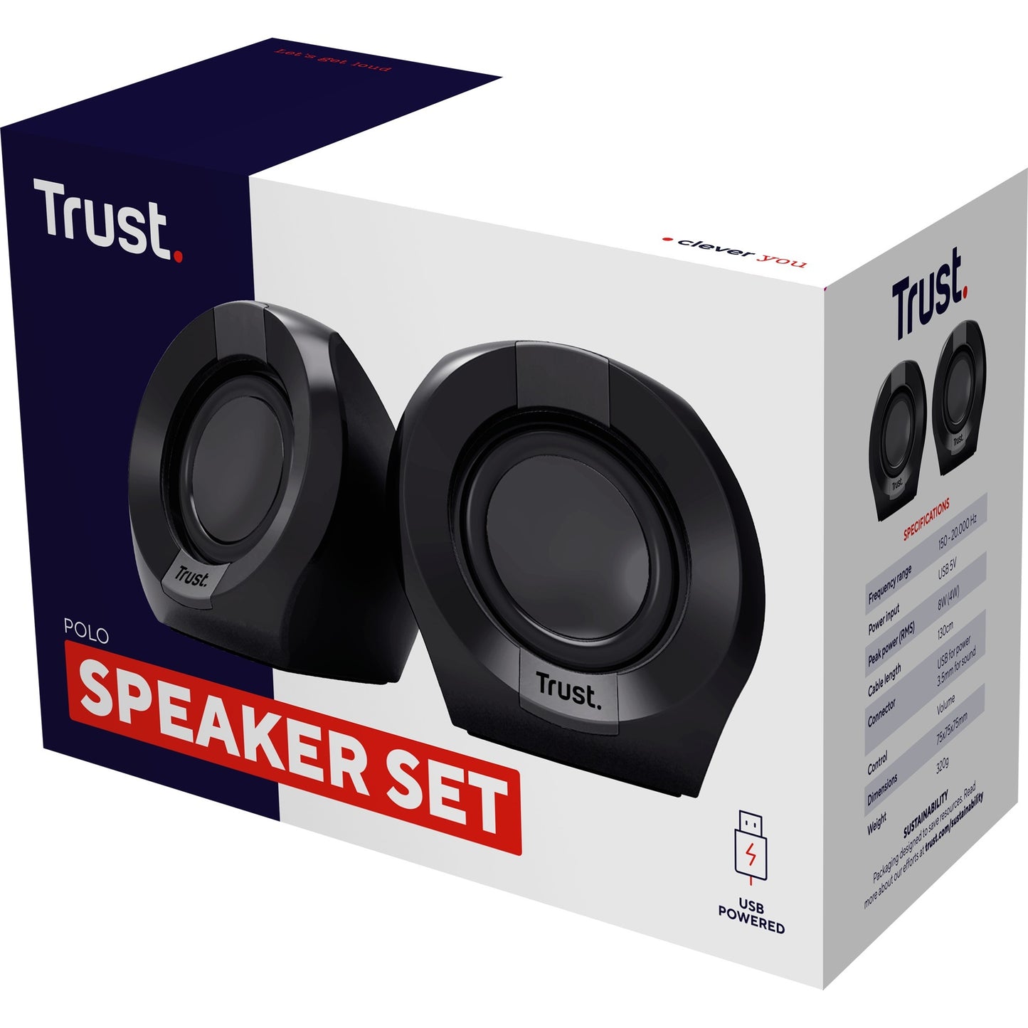 Trust polo 2.0 luidsprekerset pc-luidspreker (zwart)