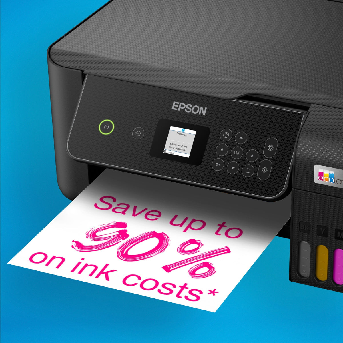 Epson ecotank et-2870 a4 multifunctionele wi-fi-printer met inkttank all-in-one inkjetprinter (zwart, scannen, kopiëren, inclusief tot 3 jaar inkt)