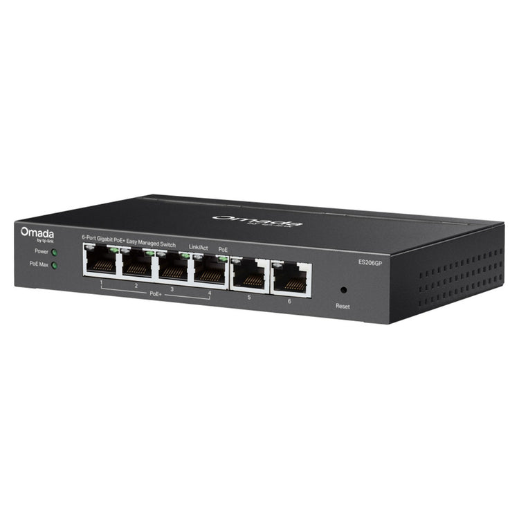 Tp-link omada es206gp switch (zwart, 4x poe+)