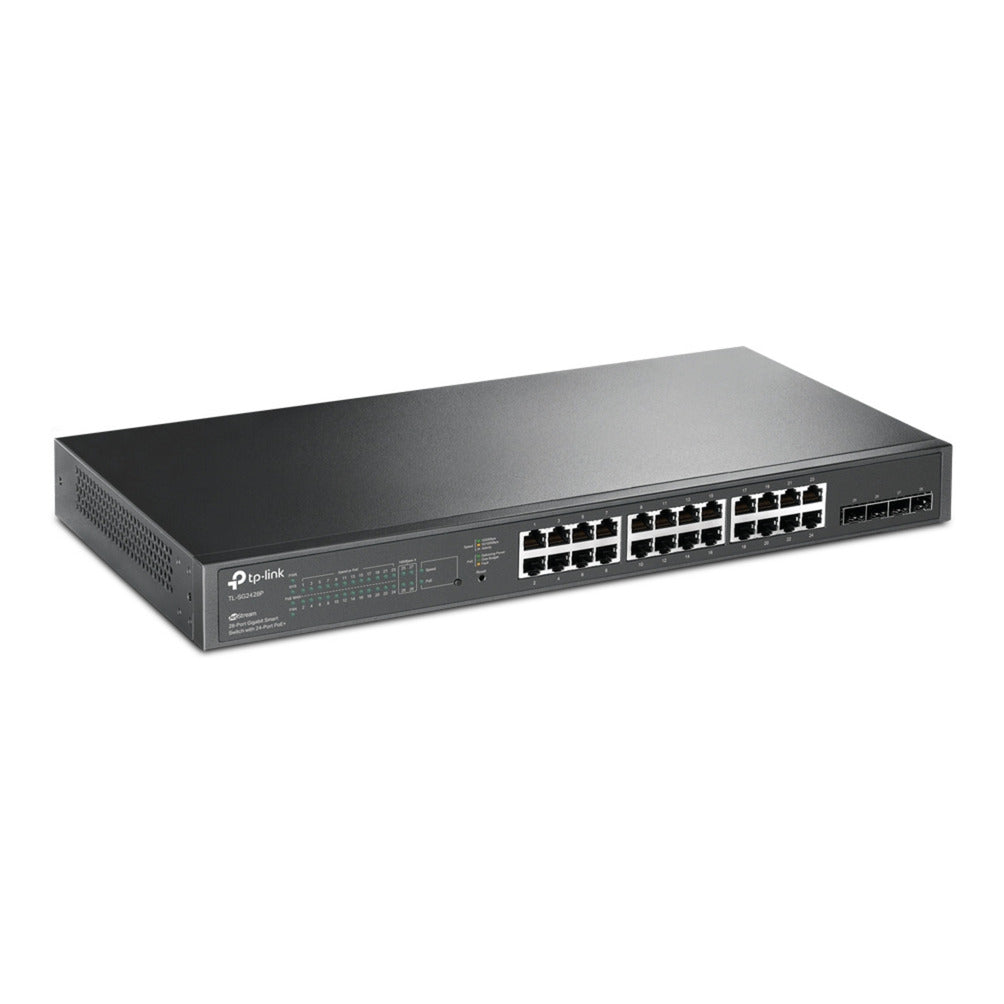 Tp-link omada sg2428p jetstream 28-poorts gigabit smart-switch (zwart, 24x poe+)