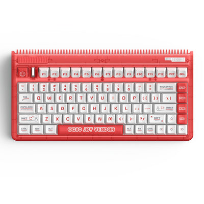 Iqunix og80 joy vendor wireless mechanical keyboard (rood, us lay-out (qwerty), iqunix moonstone, 80% (tkl), rgb leds, hot-swappable, pbt, 2.4ghz | bluetooth 5.1 | usb-c)