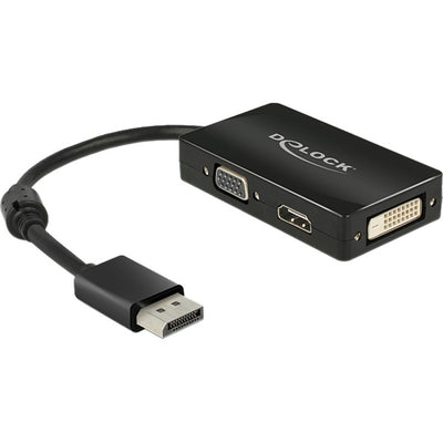 Delock displayport 1.2 naar vga hdmi dvi adapter (zwart)